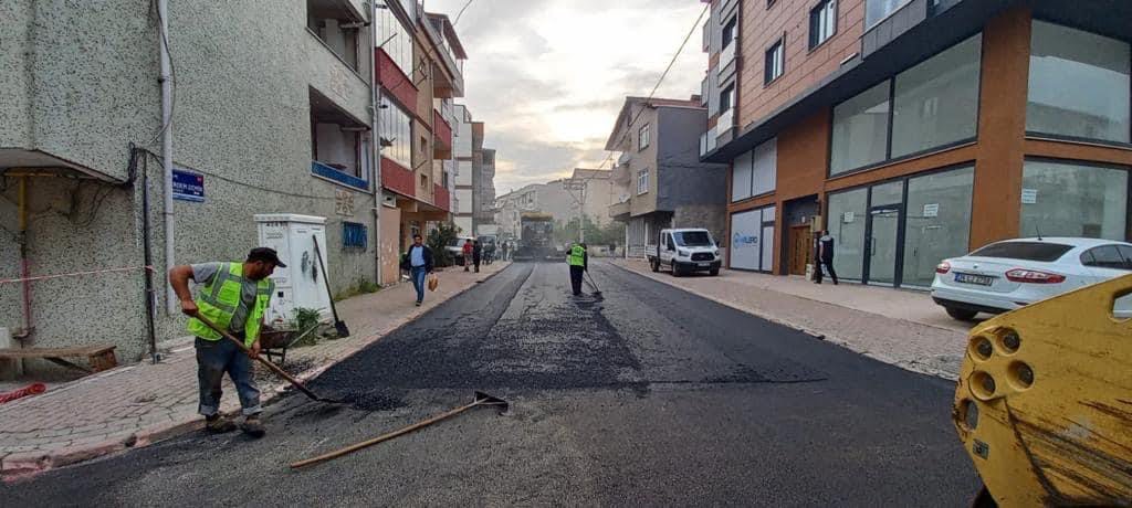 Gebze’de sıcak asfalt serim çalışmaları